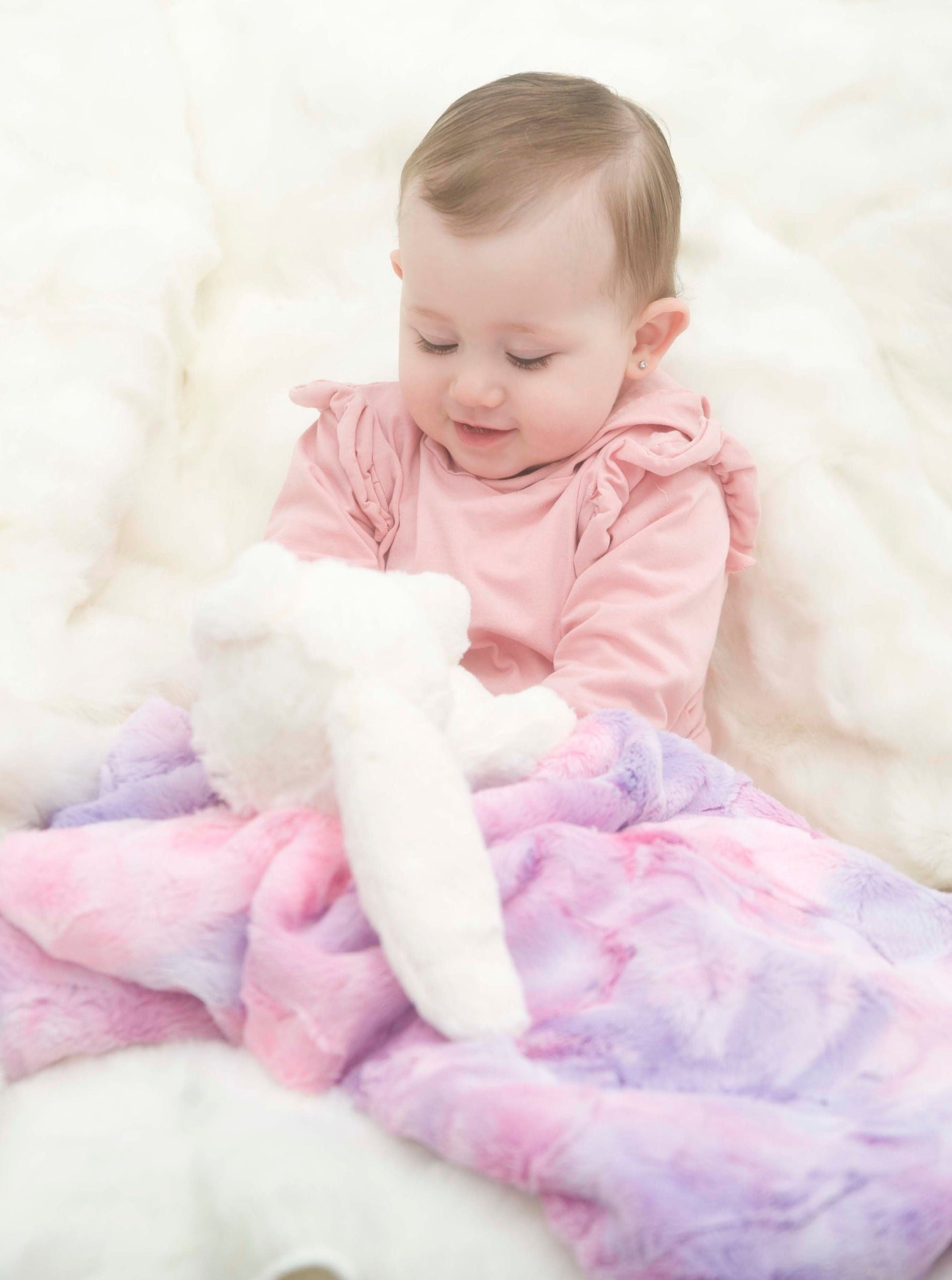 Luxe Baby Tye Dye Purple Unicorn Blanket - Baby to Throw sizes