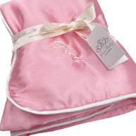 Satin Baby Blanket -Pink-Personalized