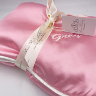 Satin Baby Blanket -Pink-Personalized