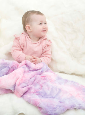 Luxe Baby Tye Dye Purple Unicorn Blanket - Baby to Throw sizes