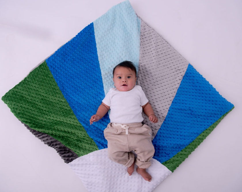 NEW!  Blue Patchwork Blanket