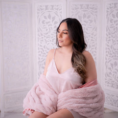 Faux Fur Ruched Throw
