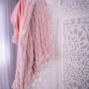 Faux Fur Ruched Throw